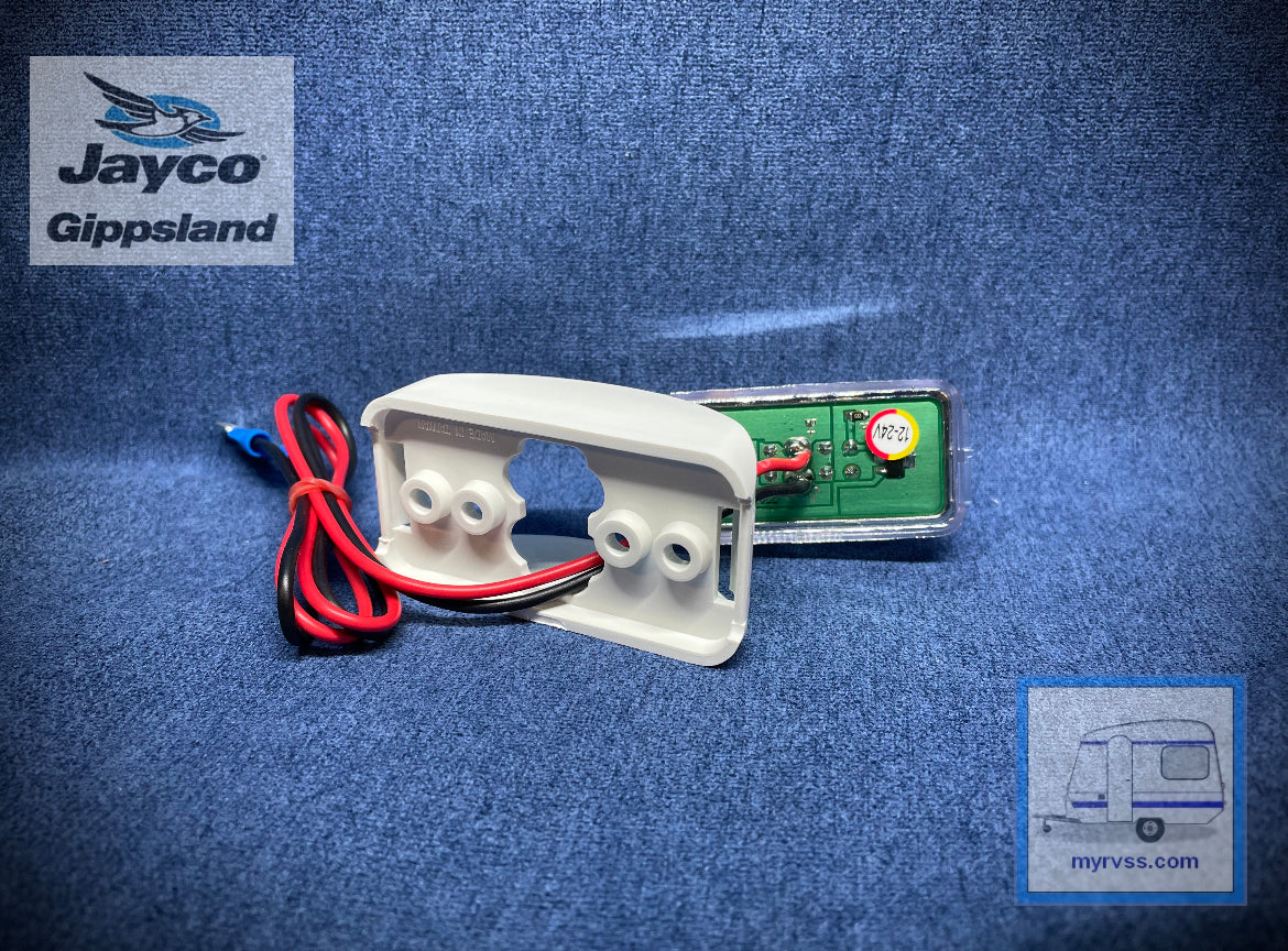 Coast AMBER Side LED Marker Light Clear Lens White Base Jayco