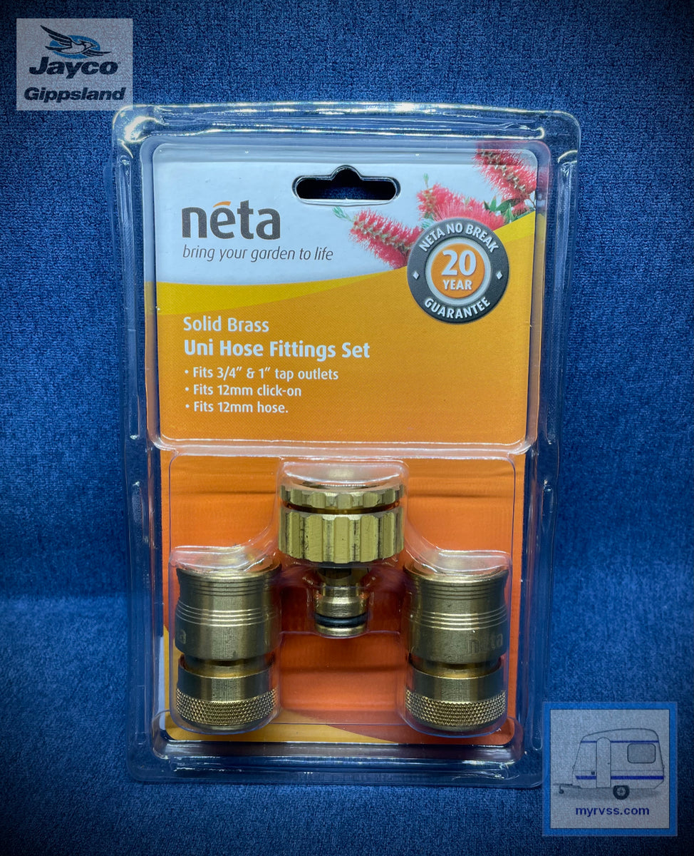 Neta Solid Brass Uni Hose Fitting Set Jayco Gippsland RV SuperStore