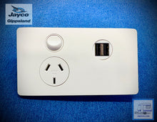 Load image into Gallery viewer, CMS Single Power Point + Dual USB - WHITE