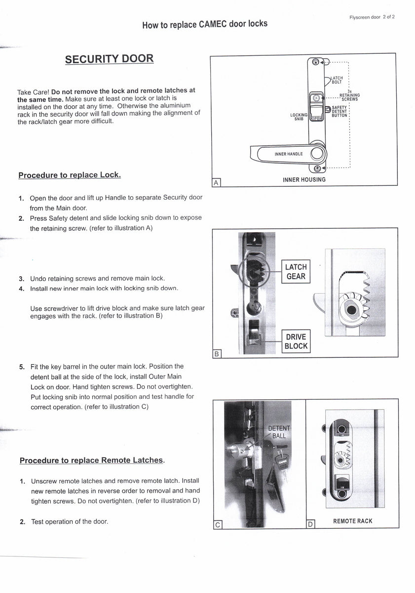 Camec 3 Point Main Door Lock LEFT Hand Hinge Jayco Gippsland RV