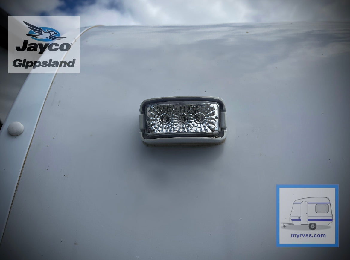 Coast Front LED Marker Light Clear Lens White Base Jayco Gippsland