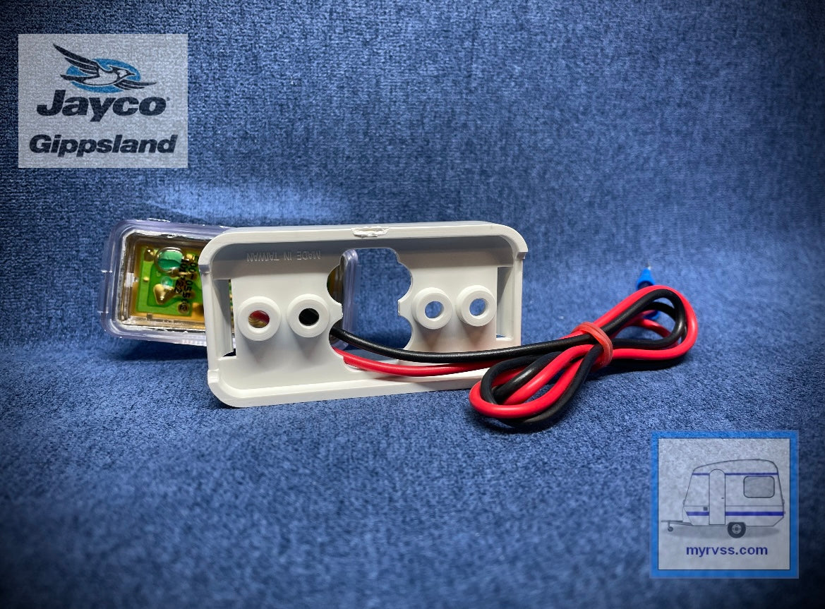 Coast Front LED Marker Light Clear Lens White Base Jayco Gippsland