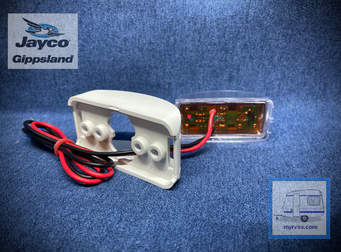 Coast Red Rear LED Marker Light Clear Lens White Base Jayco