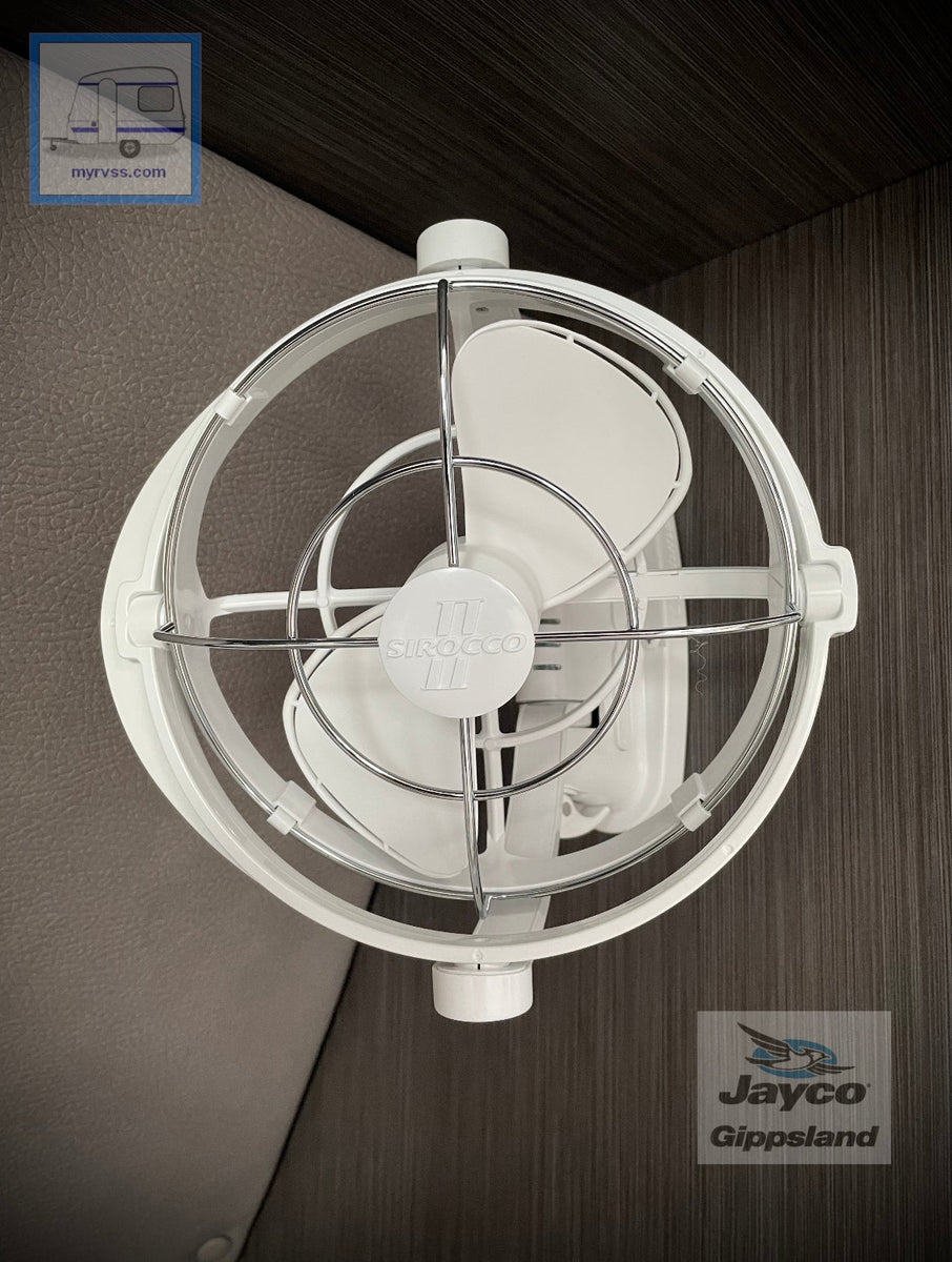 Sirocco II Black 12/24v 7" Fan – Jayco Gippsland RV SuperStore