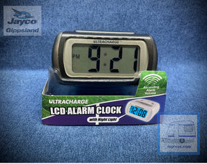 ULTRACHARGE  LCD Alarm Clock - GREY/BLACK