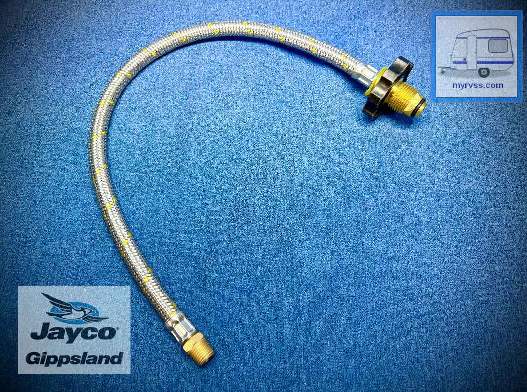 Steer Flexible Pigtail Gas Hose POL - MNPT Flare with Handwheel 600mm