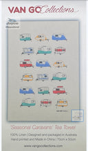 Load image into Gallery viewer, Van Go Linen Tea Towel &#39;Seasonal Caravans&#39;
