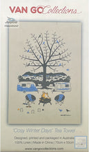 Load image into Gallery viewer, Van Go Linen Tea Towel &#39;Cosy Winter Days&#39;

