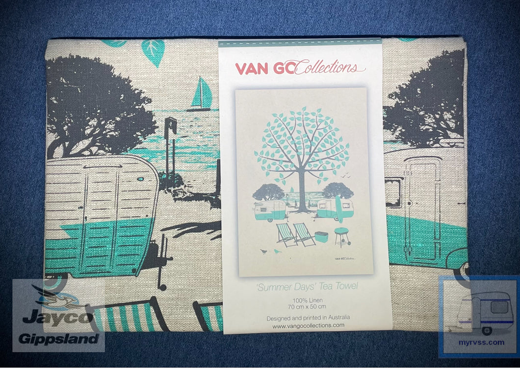Van Go Linen Tea Towel 'Summer Days'