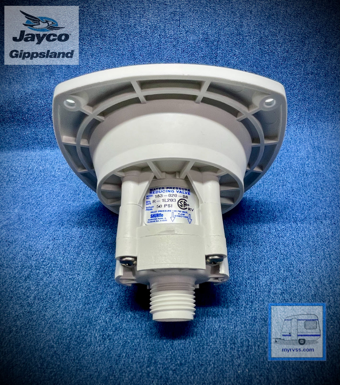 Shurflo 183-029-18 White Pressure Regulated Water Fill – RV Marine Fill Inlet