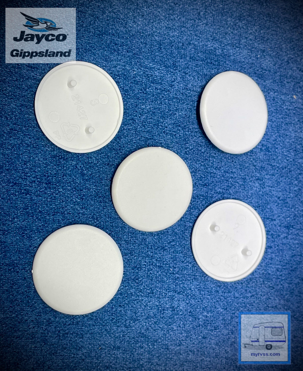 Jayco KD Fixing Cap 33mm 5pkt - WHITE