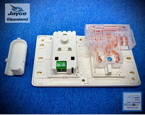 CMS Single Power Point + Dual USB - WHITE