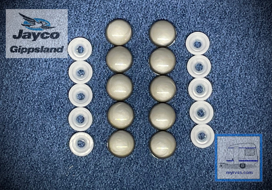Jayco Snap Cap & Base Screw Covers Silver Grey 10 Pack - DISCONTINUED ...