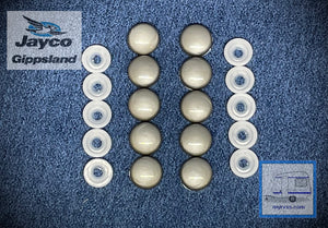 Jayco Snap Cap & Base Screw Covers Silver Grey