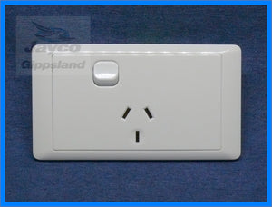 CMS Electrical Single Power Point 240v WHITE