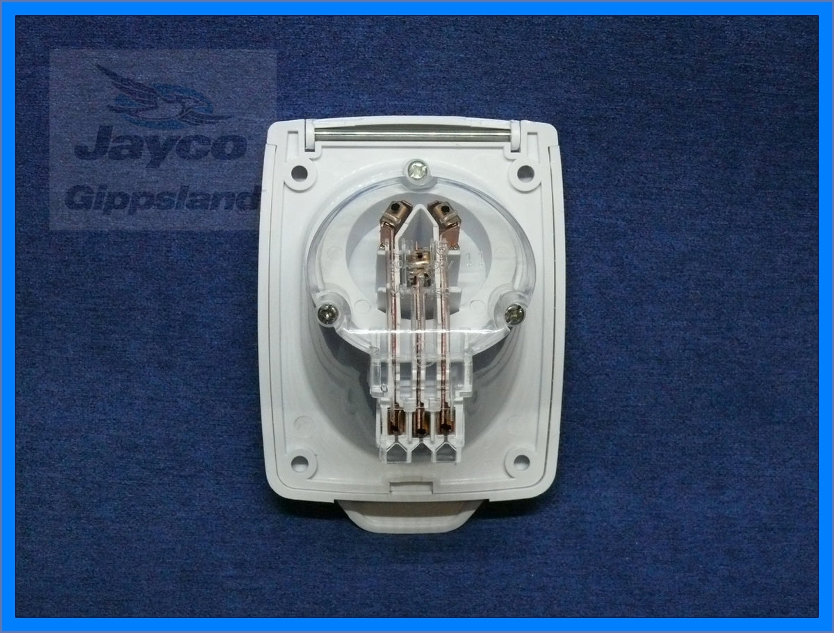 CMS Caravan Power Inlet 15amp White – Jayco Gippsland RV SuperStore