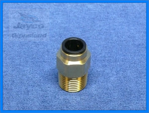 John Guest 12mm Push Fit Straight Connector To 1/2" NPT Brass Fitting